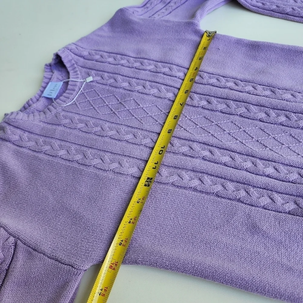 Miss Girls Lilac Purple Long Sleeve Dress Crew Neck Cotton Cable Knit 13- 14 Y